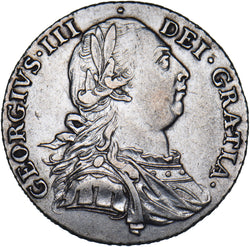 1787 Shilling - George III British Silver Coin - Nice