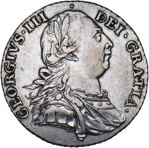 1787 Shilling - George III British Silver Coin - Nice