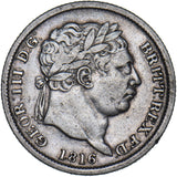 1816 Shilling - George III British Silver Coin - Nice