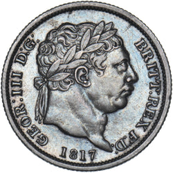 1817 Shilling - George III British Silver Coin - Nice