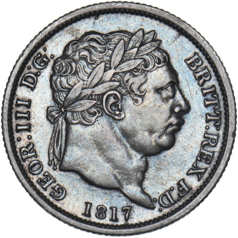 1817 Shilling - George III British Silver Coin - Nice