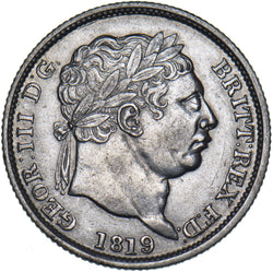 1819 Shilling - George III British Silver Coin - Nice