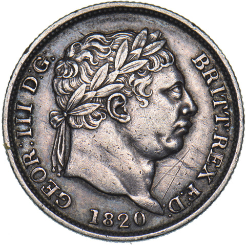 1820 Shilling - George III British Silver Coin - Nice