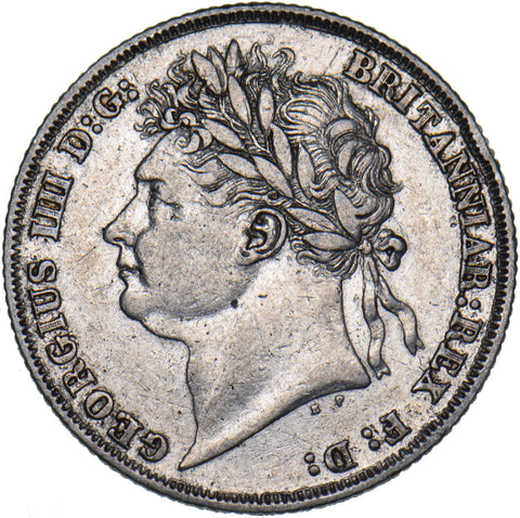 1824 Shilling - George IV British Silver Coin - Nice