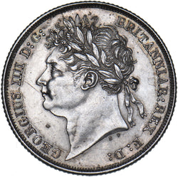 1825 Shilling (Laureate Head) - George IV British Silver Coin - Very Nice