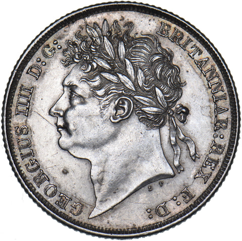 1825 Shilling (Laureate Head) - George IV British Silver Coin - Very Nice