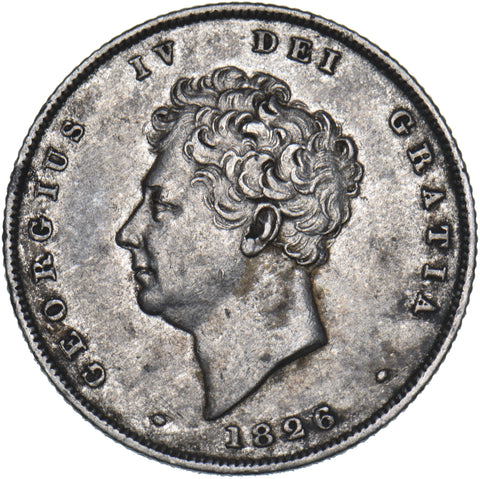 1826 Shilling - George IV British Silver Coin - Very Nice