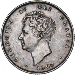 1826 Shilling - George IV British Silver Coin - Very Nice