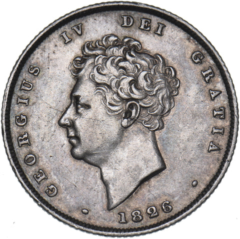 1826 Shilling - George IV British Silver Coin - Very Nice