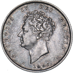 1827 Shilling - George IV British Silver Coin - Nice