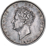 1827 Shilling - George IV British Silver Coin - Nice