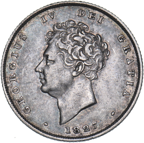 1827 Shilling - George IV British Silver Coin - Nice
