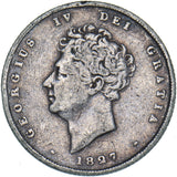 1827 Shilling - George IV British Silver Coin