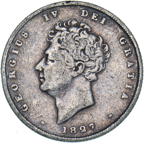 1827 Shilling - George IV British Silver Coin