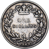 1864 Shilling (Die no. 68) - Victoria British Silver Coin