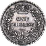 1865 Shilling (Die no. 99) - Victoria British Silver Coin - Nice