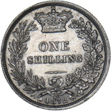 1872 Shilling (Die no. 107) - Victoria British Silver Coin - Very Nice