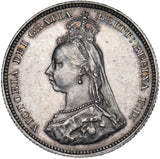 1887 Shilling - Victoria British Silver Coin - Very Nice