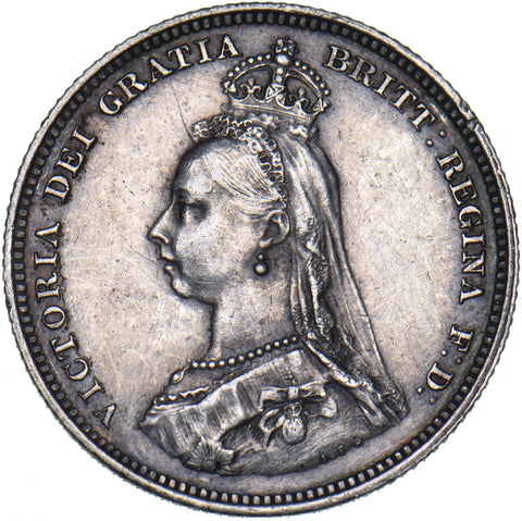 1887 Shilling - Victoria British Silver Coin - Nice