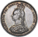 1887 Shilling - Victoria British Silver Coin - Very Nice