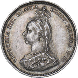 1887 Shilling - Victoria British Silver Coin - Very Nice