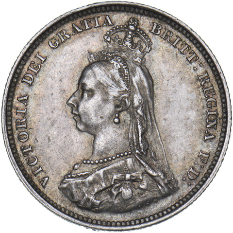 1887 Shilling - Victoria British Silver Coin - Very Nice