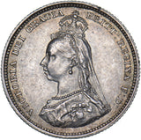 1887 Shilling - Victoria British Silver Coin - Very Nice
