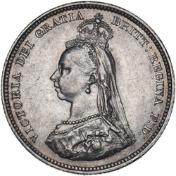 1887 Shilling - Victoria British Silver Coin - Very Nice