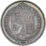1887 Shilling - Victoria British Silver Coin - Very Nice