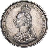 1887 Shilling - Victoria British Silver Coin - Very Nice