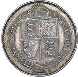 1887 Shilling - Victoria British Silver Coin - Very Nice