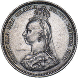 1887 Shilling - Victoria British Silver Coin - Very Nice