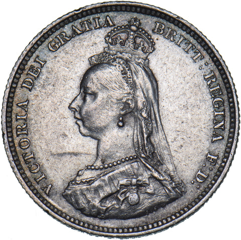 1887 Shilling - Victoria British Silver Coin - Very Nice