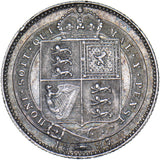 1887 Shilling - Victoria British Silver Coin - Very Nice