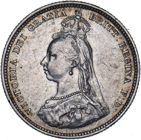 1887 Shilling - Victoria British Silver Coin - Nice