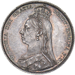 1889 Shilling - Victoria British Silver Coin - Very Nice