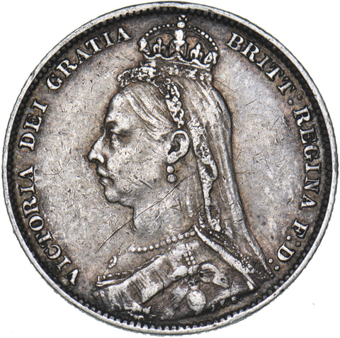 1890 Shilling - Victoria British Silver Coin - Nice