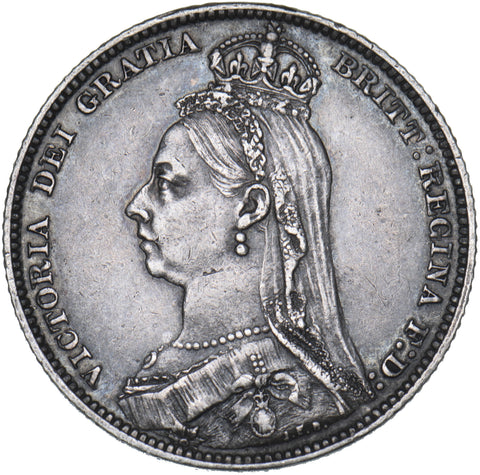 1890 Shilling - Victoria British Silver Coin - Nice