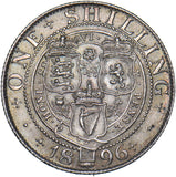 1896 Shilling (Small Rose) - Victoria British Silver Coin - Very Nice