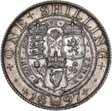 1897 Shilling - Victoria British Silver Coin - Superb