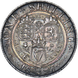 1897 Shilling - Victoria British Silver Coin - Very Nice