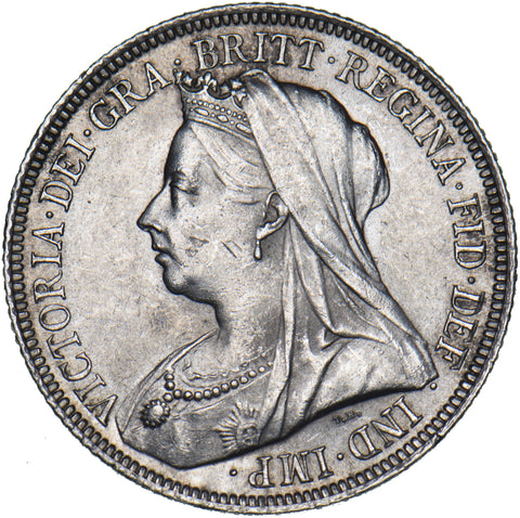 1899 Shilling - Victoria British Silver Coin - Very Nice