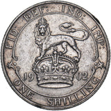 1902 Shilling - Edward VII British Silver Coin - Nice