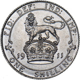 1911 Shilling - George V British Silver Coin - Superb
