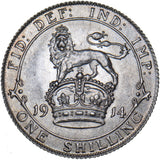1914 Shilling - George V British Silver Coin - Superb
