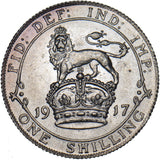 1917 Shilling - George V British Silver Coin - Very Nice
