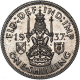 1937 Proof Scottish Shilling - George VI British Silver Coin - Superb