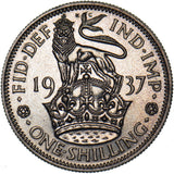1937 Proof English Shilling - George VI British Silver Coin - Superb