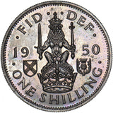 1950 Proof Scottish Shilling - George VI British Coin - Superb