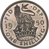1950 Proof English Shilling - George VI British Coin - Superb